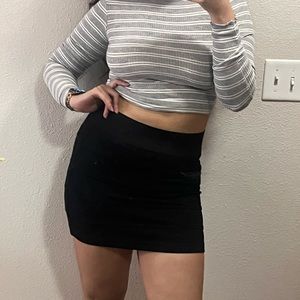 Charlotte Russe Skirts | Black Mini Skirt | Color: Black | Size: Large